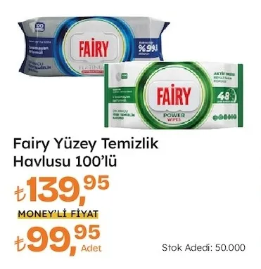 Fairy Yüzey Temizlik Havlusu 100'Lü