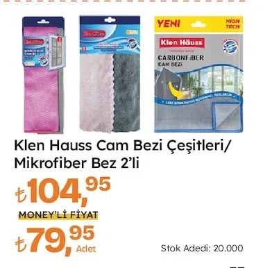 Klen Hauss Cam Bezi Çeşitleri/Mikrofiber Bez 2'Li