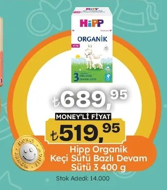 Hipp Organik Keçi Sütü Bazlı Devam Sütü 3 400 G