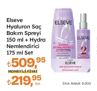 Elseve Hyaluron Saç Bakım Spreyi 150 Ml + Hydra Nemlendirici 175 Ml Set