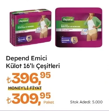 Depend Emici Külot 16'Lı Çeşitleri