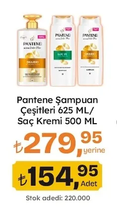 Pantene Şampuan Çeşitleri 625 Ml/ Saç Kremi 500 Ml