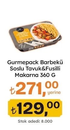 Gurmepack Barbekü Soslu Tavuk&Fusilli Makarna 360 G