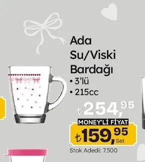 Ada Su/Viski Bardağı 3'Lü 215Cc