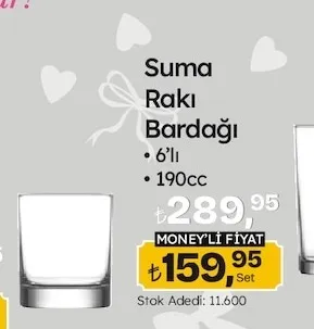 Suma Rakı Bardağı 6'Lı 190Cc
