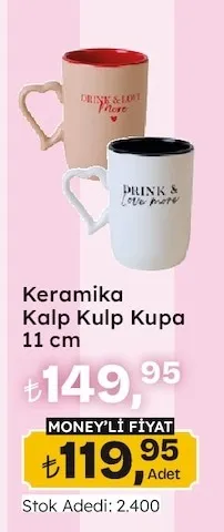 Keramika Kalp Kulp Kupa 11 Cm