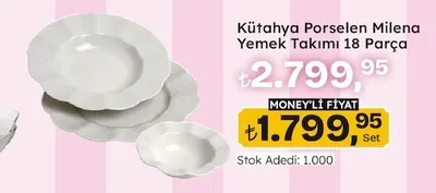 Kütahya Porselen Milena Yemek Takımı 18 Parça