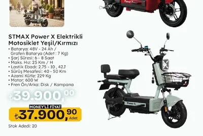 Stmax Power X Elektrikli Motosiklet Yeşil/Kırmızı