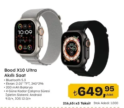 Bood X10 Ultra Akıllı Saat