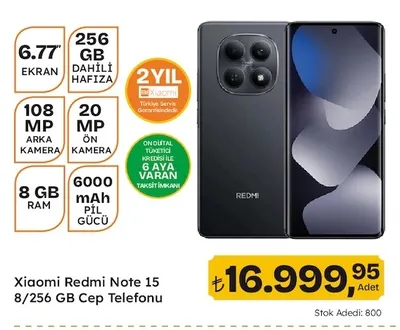 Xiaomi Redmi Note 15 8/256 Gb Cep Telefonu