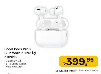 Bood Pods Pro 2 Bluetooth Kulak İçi Kulaklık