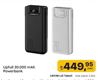 Upfull 20.000 Mah Powerbank