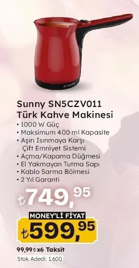 Sunny Sn5Czv011 Türk Kahve Makinesi