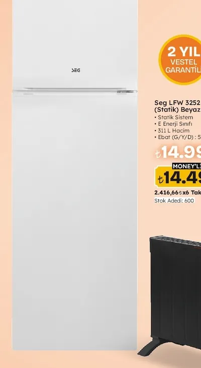 Seg Lfw 3252 Low Frost (Statik) Beyaz Buzdolabı