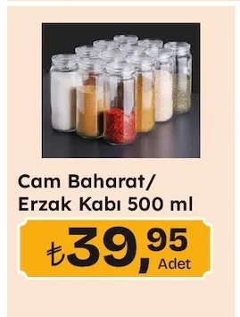 Cam Baharat/Erzak Kabı 500 Ml
