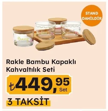 Rakle Bambu Kapaklı Kahvaltılık Seti