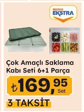 Çok Amaçlı Saklama Kabı Seti 6+1 Parça