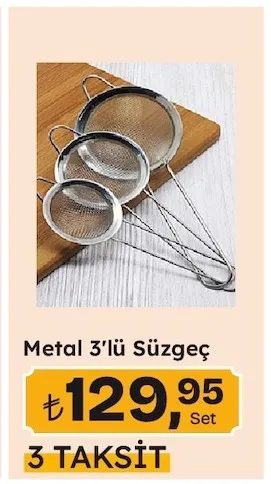 Metal 3'Lü Süzgeç