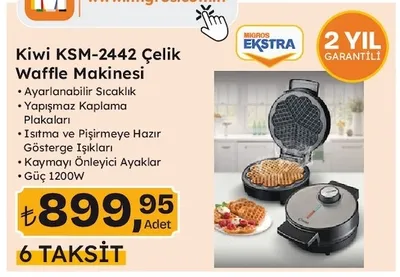 Kiwi Ksm-2442 Çelik Waffle Makinesi