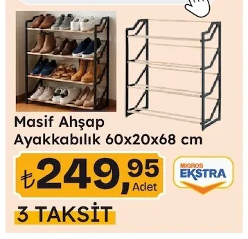 Masif Ahşap Ayakkabılık 60X20X68 Cm