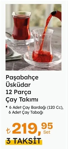 Paşabahçe Üsküdar 12 Parça Çay Takımı