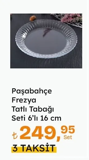 Paşabahçe Frezya Tatlı Tabağı Seti 6'Lı 16 Cm