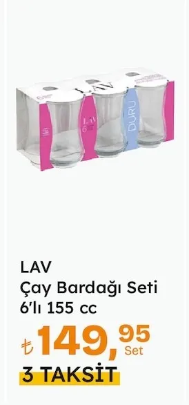 Lav Çay Bardağı Seti 6'Lı 155 Cc