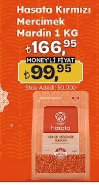 Hasata Kırmızı Mercimek Mardin 1 Kg