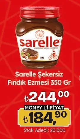 Sarelle Şekersiz Fındık Ezmesi 350 Gr