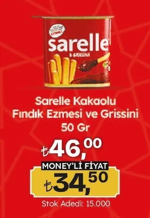 Sarelle Kakaolu Fındık Ezmesi Ve Grissini 50 Gr