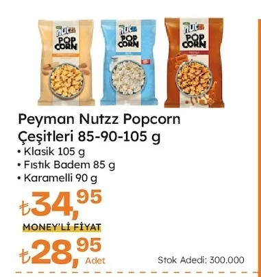 Peyman Nutzz Popcorn Çeşitleri 85-90-105 G