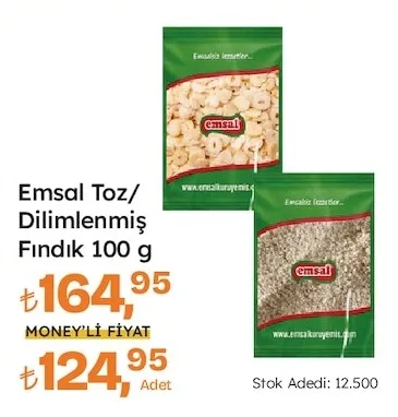 Emsal Toz/ Dilimlenmiş Fındık 100 G