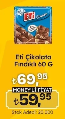 Eti Çikolata Fındıklı 60 G