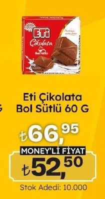 Eti Çikolata Bol Sütlü 60 G