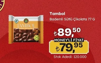 Tambol Bademli Sütlü Çikolata 77 G
