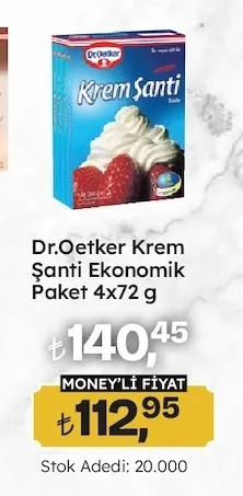 Dr. Oetker Krem Şanti Ekonomik Paket 4X72 G
