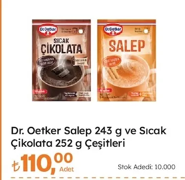 Dr. Oetker Salep 243 G Ve Sıcak Çikolata 252 G Çeşitleri