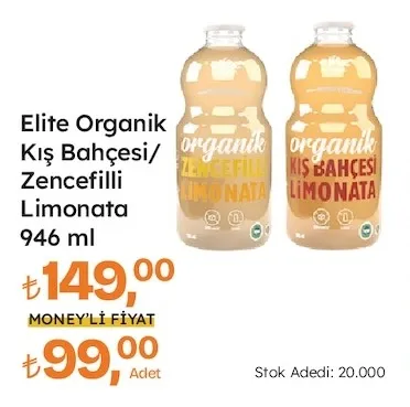 Elite Organik Kış Bahçesi/Zencefilli Limonata 946 Ml