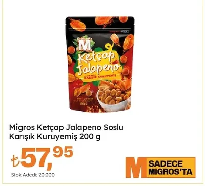 Migros Ketçap Jalapeno Soslu Karışık Kuruyemiş 200 G