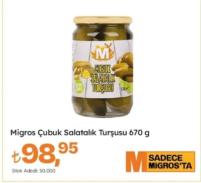 Migros Çubuk Salatalık Turşusu 670 G