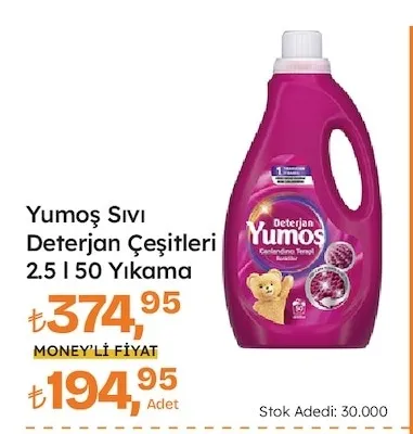 Yumoş Sıvı Deterjan Çeşitleri 2.5 L 50 Yıkama