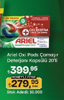 Ariel Oxi Pods Çamaşır Deterjanı Kapsülü 20'Li