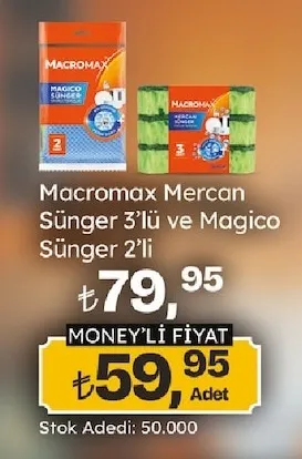 Macromax Mercan Sünger 3'Lü Ve Magico Sünger 2'Li