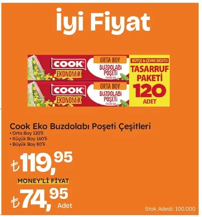 Cook Eko Buzdolabı Poşeti Çeşitleri Orta Boy 120'Li