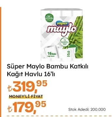 Süper Maylo Bambu Katkılı Kağıt Havlu 16'Lı