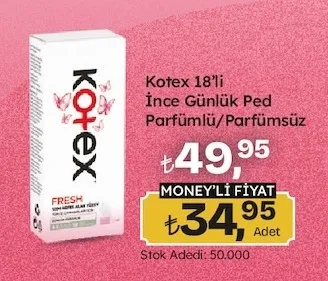 Kotex 18'Li İnce Günlük Ped Parfümlü/Parfümsüz