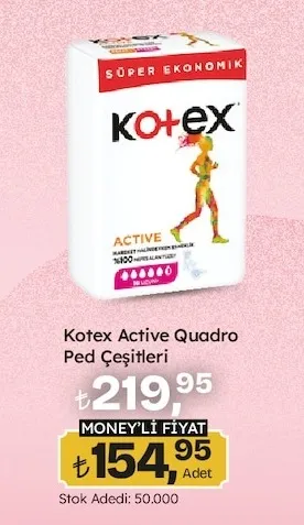 Kotex Active Quadro Ped Çeşitleri