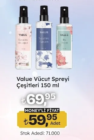 Value Vücut Spreyi Çeşitleri 150 Ml