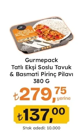 Gurmepack Tatlı Ekşi Soslu Tavuk & Basmati Pirinç Pilavı 380 G