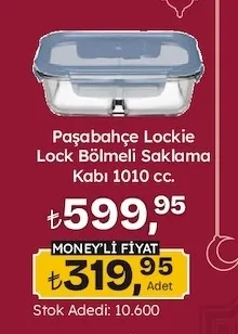 Paşabahçe Lockie Lock Bölmeli Saklama Kabı 1010 Cc.